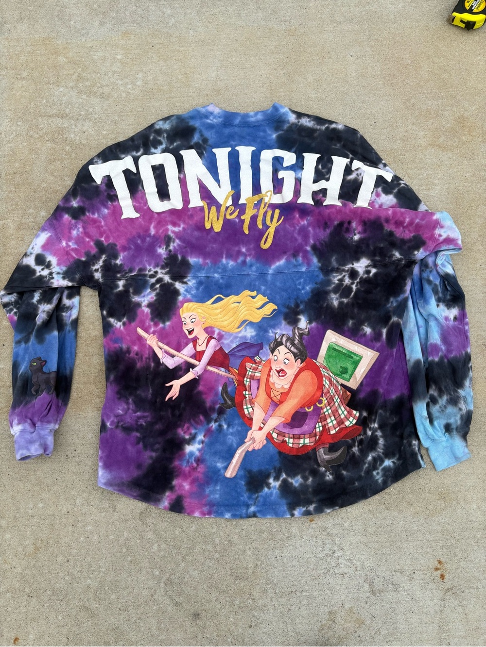 Disney “Hocus-Pocus” Tie-Dye "Tonight We Fly"  Graphic Long-Sleeve Top